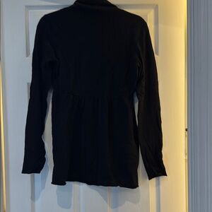 Cashmere Black Babydoll Style Maternity Turtleneck Sweater